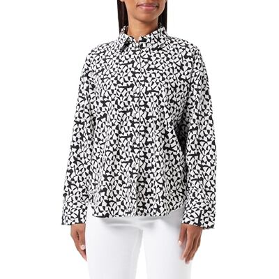 VERO MODA VMEVA OYA LS skjorta WVN, Svart/Aop: oya, L VERO MODA VMEVA OYA LS skjorta WVN, Svart/Aop: oya, L