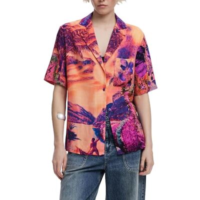Desigual Shirt_Paradise_LACROI, 3008 Rosa Lila, L, Röd, L Desigual Shirt_Paradise_LACROI, 3008 Rosa Lila, L, Röd, L