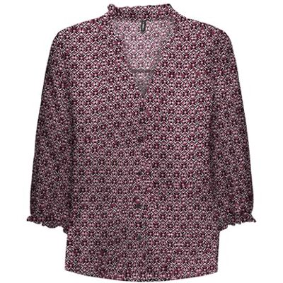 ONLY Onlnova Life Vis 3/4 Rina Top, Cabernet, XS ONLY Onlnova Life Vis 3/4 Rina Top, Cabernet, XS
