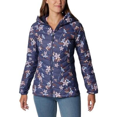Columbia Powder Pass Hooded Jacket, Chaqueta acolchada med capucha för kvinnor, Nocturnal Tiger Lilies Print, Columbia Powder Pass Hooded Jacket, Chaqueta acolchada med capucha för kvinnor, Nocturnal Tiger Lilies Print,