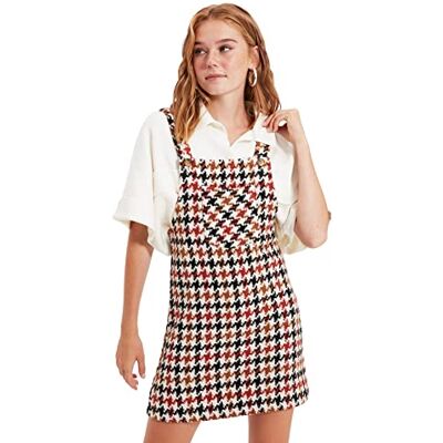 Trendyol Dam Jung Mini Gilet Figurbetonad tygklänning, ecru, 40 Trendyol Dam Jung Mini Gilet Figurbetonad tygklänning, ecru, 40