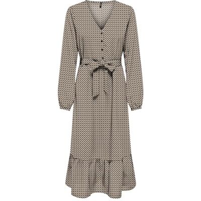 ONLY Onlnova Life Elite Amy Long Dress AOP, Chipmunk/Aop: 588 Breaker Geo, XS ONLY Onlnova Life Elite Amy Long Dress AOP, Chipmunk/Aop: 588 Breaker Geo, XS