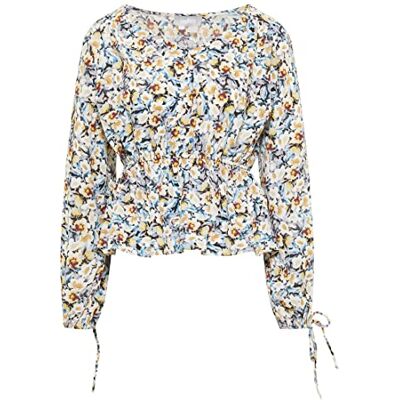 Blonda Damblus med blomtryck, Marin rosa flerfärgad, M Blonda Damblus med blomtryck, Marin rosa flerfärgad, M