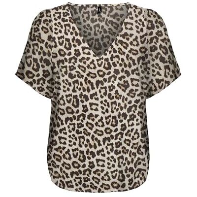 ONLY Onlalma Life Vis S/S V-Neck Top Damskjorta, Stone Pumice/AOP:599 Leo, S, Pumice Stone/Aop:599 Leo, S ONLY Onlalma Life Vis S/S V-Neck Top Damskjorta, Stone Pumice/AOP:599 Leo, S, Pumice Stone/Aop:599 Leo, S
