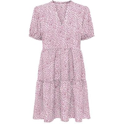 ONLY Onlnova Life Vis S/S Thea Dress AOP, Fuchsia Fedora, S ONLY Onlnova Life Vis S/S Thea Dress AOP, Fuchsia Fedora, S