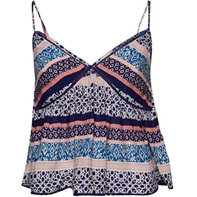 SUPERDRY Vintage Tiered Cami Top W6011561A Linjär Geo Border Print 12 Kvinna, Linear Geo Border Print, 36 SUPERDRY Vintage Tiered Cami Top W6011561A Linjär Geo Border Print 12 Kvinna, Linear Geo Border Print, 36