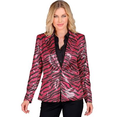 W WIDMANN MILANO Party Fashion Widmann – Party Fashion Blazer med paljetter för kvinnor, zebramönster, disco Fever, slagverkarrörelse, jacka, djurtryck W WIDMANN MILANO Party Fashion Widmann – Party Fashion Blazer med paljetter för kvinnor, zebramönster, disco Fever, slagverkarrörelse, jacka, djurtryck