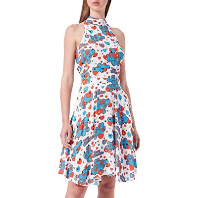 Love Moschino damklänning, Vit röd blå gul svart, 32 Love Moschino damklänning, Vit röd blå gul svart, 32