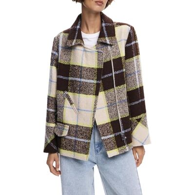 Desigual COAT_BEIGECHECK, 1001 CRUDO, XL, Vit, XL Desigual COAT_BEIGECHECK, 1001 CRUDO, XL, Vit, XL