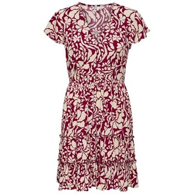 ONLY Onlclaudette Life Ss Mini Dress WVN Noos, Merlot, 3XL ONLY Onlclaudette Life Ss Mini Dress WVN Noos, Merlot, 3XL