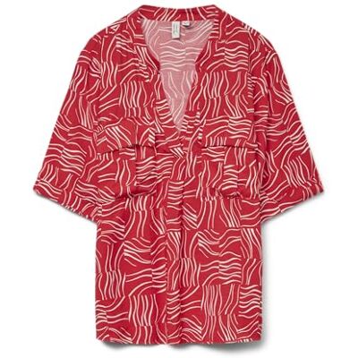 VERO MODA Vmbetsy 2/4 V-hals topp WVN Btq Ga, Eldigt röd, S VERO MODA Vmbetsy 2/4 V-hals topp WVN Btq Ga, Eldigt röd, S