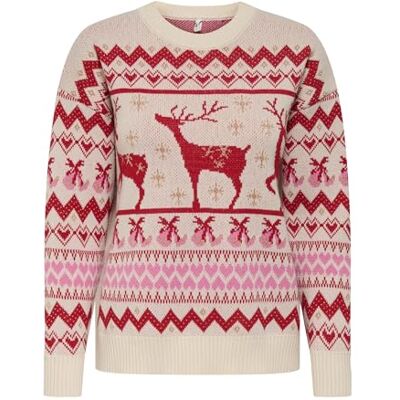 ONLY Onlxmas Rain Ls Glitter O-Neck KNT, Björk, XL ONLY Onlxmas Rain Ls Glitter O-Neck KNT, Björk, XL