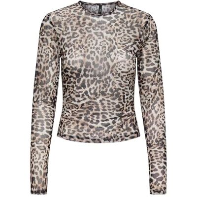 ONLY Onlelva L/S O-hals mesh toppbox JRS, Vit asparagus, S ONLY Onlelva L/S O-hals mesh toppbox JRS, Vit asparagus, S