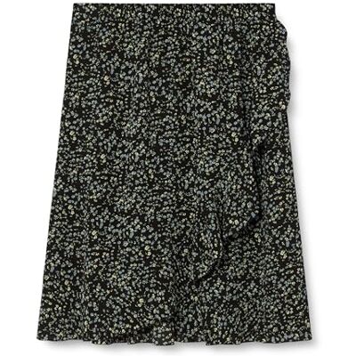 ONLY Onlcarly Flounce Long Skirt WVN kjol, Svart/aop: blå blommor, 3XL ONLY Onlcarly Flounce Long Skirt WVN kjol, Svart/aop: blå blommor, 3XL
