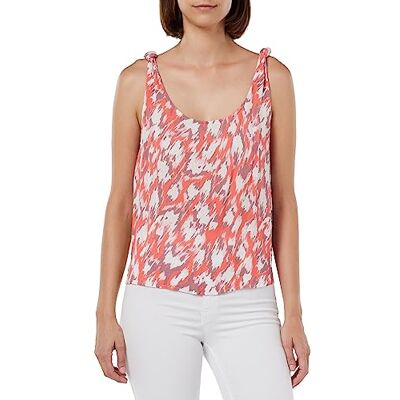 VERO MODA dam Vmmenny Singlet WVN Ga Top, Georgien Peach/Aop: mette, M VERO MODA dam Vmmenny Singlet WVN Ga Top, Georgien Peach/Aop: mette, M