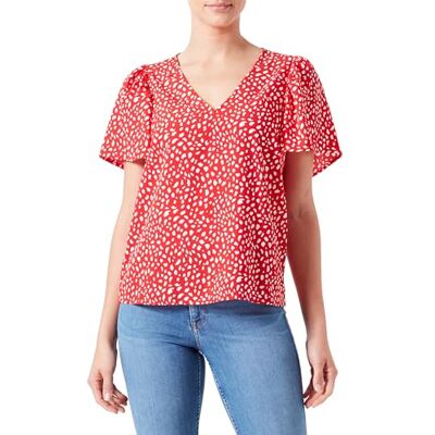 Vila dam Vimathilde S/S V-hals Flounce Top/Ka Topp Vila dam Vimathilde S/S V-hals Flounce Top/Ka Topp