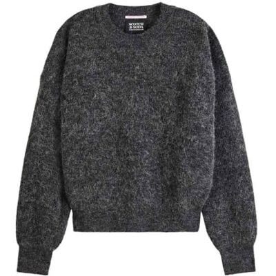 Scotch & Soda kvinnors Core Fuzzy Crew Neck Pullover tröja, Kolmelange 030, XL Scotch & Soda kvinnors Core Fuzzy Crew Neck Pullover tröja, Kolmelange 030, XL