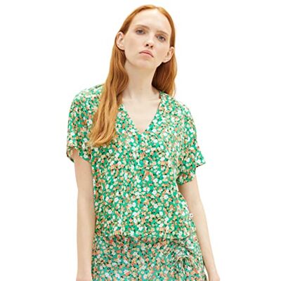TOM TAILOR Denim damblus med blommönster, 31953 – grönt blomtryck, XL TOM TAILOR Denim damblus med blommönster, 31953 – grönt blomtryck, XL