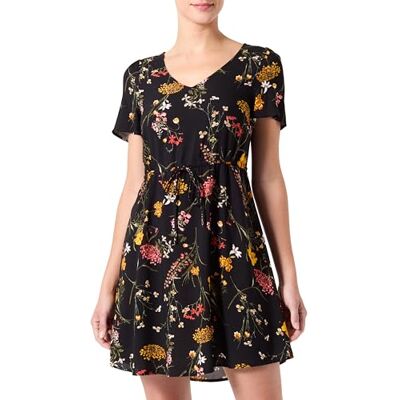 VERO MODA Vmeasy Ss Short Dress R1 WVN Ga, svart, S VERO MODA Vmeasy Ss Short Dress R1 WVN Ga, svart, S