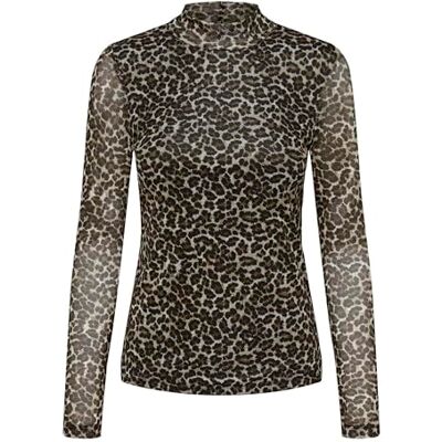 ONLY Endast liv mesh L/S hög hals topp JRS, Pumice Stone/Aop: Everyday Leo, XXL ONLY Endast liv mesh L/S hög hals topp JRS, Pumice Stone/Aop: Everyday Leo, XXL