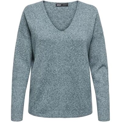 ONLY Onlrica Life L/S V-hals tröja KNT Noos tröja, Sea Moss/Detaljer: w. Melange, M ONLY Onlrica Life L/S V-hals tröja KNT Noos tröja, Sea Moss/Detaljer: w. Melange, M