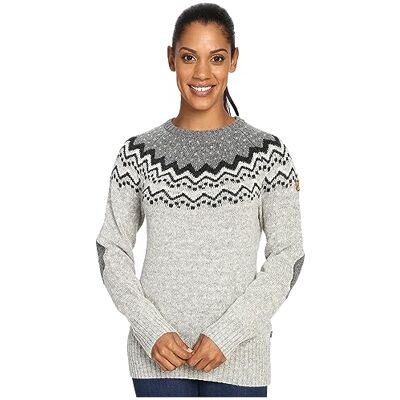 Fjällräven dam ylletröja Övik Knit grå Medium Fjällräven dam ylletröja Övik Knit grå Medium