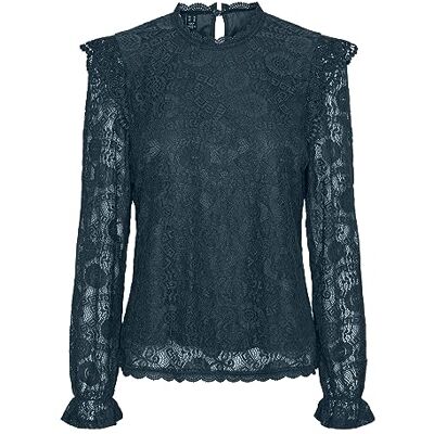 PIECES Bestseller A/S PCOLLINE LS LACE TOP NOOS BC, Reflekterande damm, XS PIECES Bestseller A/S PCOLLINE LS LACE TOP NOOS BC, Reflekterande damm, XS
