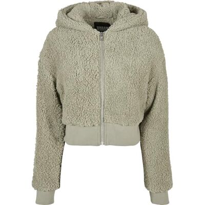 Urban Classics Dam damer kort överdimensionerad sherpajacka jacka, softsalvia, L Urban Classics Dam damer kort överdimensionerad sherpajacka jacka, softsalvia, L