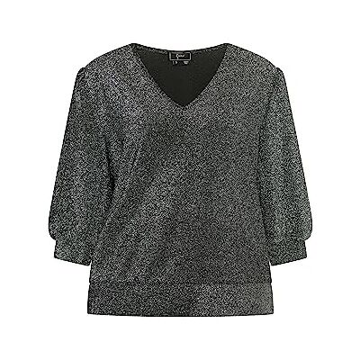 EYOTA Glittertröja för kvinnor, silver svart, S EYOTA Glittertröja för kvinnor, silver svart, S