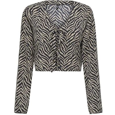 ONLY Onlnova Life Vis L/S Hailey Tie Top, svart, S ONLY Onlnova Life Vis L/S Hailey Tie Top, svart, S