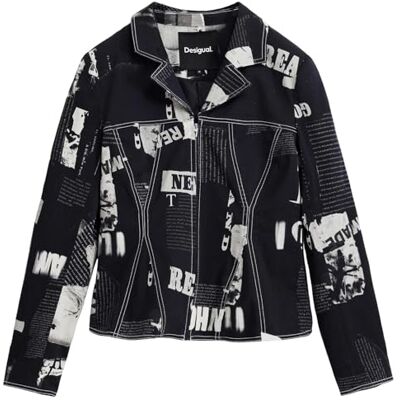 Desigual BLAZER_NEWSPAPER_BL, 2006 Mörkgrå, M, svart, M Desigual BLAZER_NEWSPAPER_BL, 2006 Mörkgrå, M, svart, M