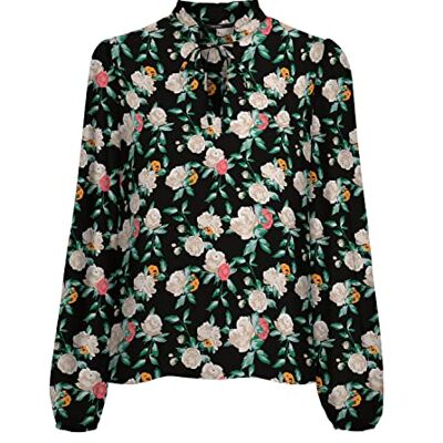 VERO MODA Kvinnors VMNYA Catch LS WVN topp, svart/AOP: neel, XS, Svart/Aop: neel, XS VERO MODA Kvinnors VMNYA Catch LS WVN topp, svart/AOP: neel, XS, Svart/Aop: neel, XS