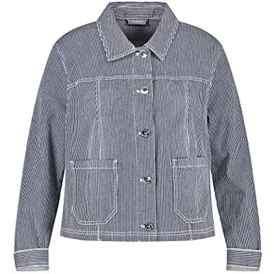 Samoon Dam 230013-21406 jacka jeans + tyg, Mood Blue mönstrad, 42, Mood Blue mönstrad Samoon Dam 230013-21406 jacka jeans + tyg, Mood Blue mönstrad, 42, Mood Blue mönstrad