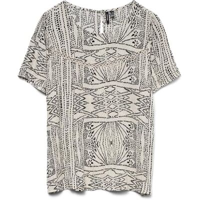VERO MODA Vmmenny Ss Lace Top WVN Ga, Havregryn, L VERO MODA Vmmenny Ss Lace Top WVN Ga, Havregryn, L
