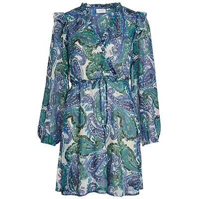 Vila dam Vifalia Fin V-hals L/S Dress/Su Sommarklänning Vila dam Vifalia Fin V-hals L/S Dress/Su Sommarklänning