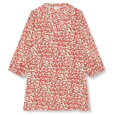 Kaffe Curve Plusstorlek Tunic 3/4 ärmar V-Notch Neck Casual Fit Printed, Cayenne/vit grafisk djur, 42 stor Kaffe Curve Plusstorlek Tunic 3/4 ärmar V-Notch Neck Casual Fit Printed, Cayenne/vit grafisk djur, 42 stor