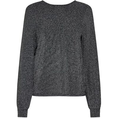 ONLY Onlcarol L/S Glitter Bow Top Box JRS, svart, XL ONLY Onlcarol L/S Glitter Bow Top Box JRS, svart, XL