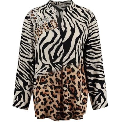 KEY LARGO KEYLARGO Damer vild V-hals blus, Svart (1100), M KEY LARGO KEYLARGO Damer vild V-hals blus, Svart (1100), M