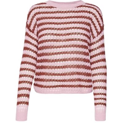 VERO MODA dam Vmspring Ls O-hals tröja linne stickad tröja, Fuchsia rosa/detalj: w. Fired Brick, S VERO MODA dam Vmspring Ls O-hals tröja linne stickad tröja, Fuchsia rosa/detalj: w. Fired Brick, S
