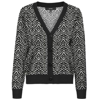 VERO MODA Vmaria Art Ls V-hals cardigan Rep, svart, XL VERO MODA Vmaria Art Ls V-hals cardigan Rep, svart, XL