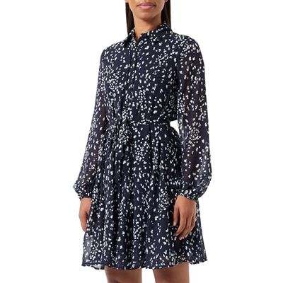 VERO MODA Bestseller A/S VMHOLLY LS Volume Short Dress WVN GA, Navy Blazer/Aop: manola, XS VERO MODA Bestseller A/S VMHOLLY LS Volume Short Dress WVN GA, Navy Blazer/Aop: manola, XS