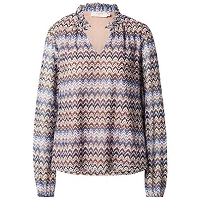 Cream dam Dam Tröja Blus V-ringad Tryckt Långa Ärmar Blus Cream dam Dam Tröja Blus V-ringad Tryckt Långa Ärmar Blus