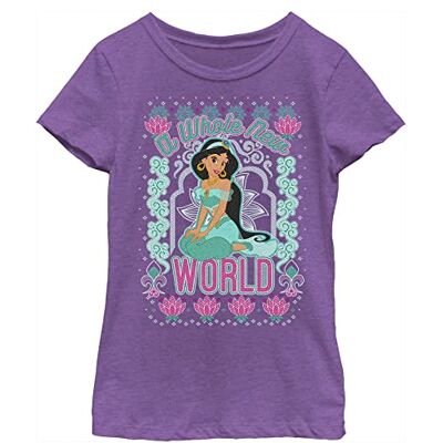 Disney flickor Jasmine World tröja T-shirt, Lila bär, L Disney flickor Jasmine World tröja T-shirt, Lila bär, L