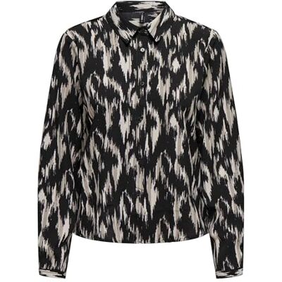 ONLY Onlnova Life VIS L/S Maya skjorta AOP, Black/Aop: 590 raw djur, S ONLY Onlnova Life VIS L/S Maya skjorta AOP, Black/Aop: 590 raw djur, S