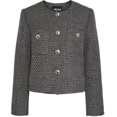 PIECES Pcnua Ls Boucle Jacka Pa, Mörkgrå melange, M PIECES Pcnua Ls Boucle Jacka Pa, Mörkgrå melange, M
