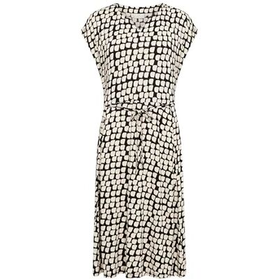 KAFFE dam Women's Dress V-notch Neck Above Knee Length Short Sleeves Printed Klänning KAFFE dam Women's Dress V-notch Neck Above Knee Length Short Sleeves Printed Klänning