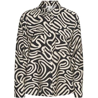 VERO MODA VMVIGDIS L/S Shirt WVN BTQ, Black/Aop: vigdis, M VERO MODA VMVIGDIS L/S Shirt WVN BTQ, Black/Aop: vigdis, M