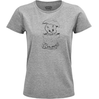 cotton division T-shirt dam, Melange grå, L cotton division T-shirt dam, Melange grå, L