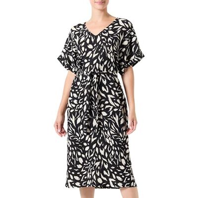 Vila YA BEA V-hals 2/4 MID Calf Dress/DFS, Black Beauty/Aop: bea Eggnog, S Vila YA BEA V-hals 2/4 MID Calf Dress/DFS, Black Beauty/Aop: bea Eggnog, S