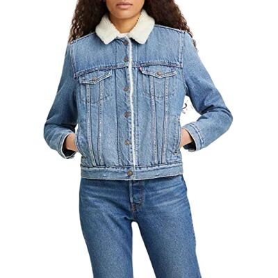 Levi's Damer, original sherpa trucker Z2097 Indigo Worn IN, XS Levi's Damer, original sherpa trucker Z2097 Indigo Worn IN, XS
